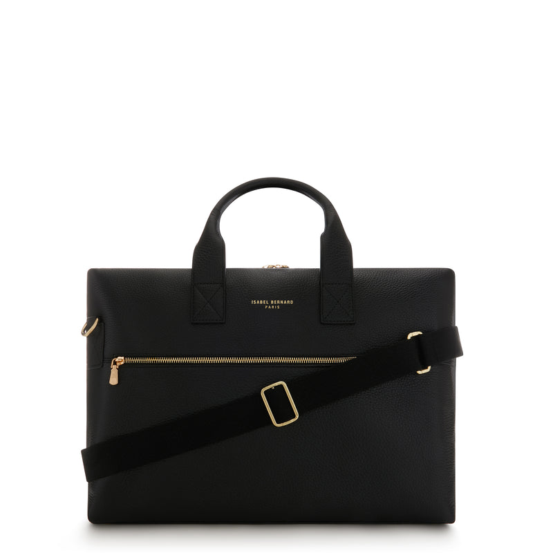 Isabel Bernard Honoré Anique Black Calfskin Handbag IB25071-zoom-