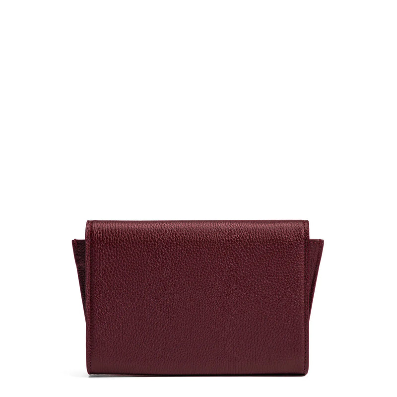 Isabel Bernard Honoré Lina Bordeaux Red Clutch With Detachable Shoulder Chain IB21135-052-zoom-