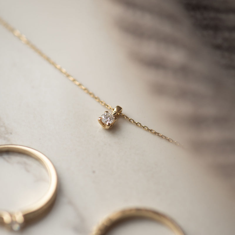 Isabel Bernard De la Paix Christine 14 Carat Golden Necklace | diamond 0.10 ct | IBD350003-zoom-