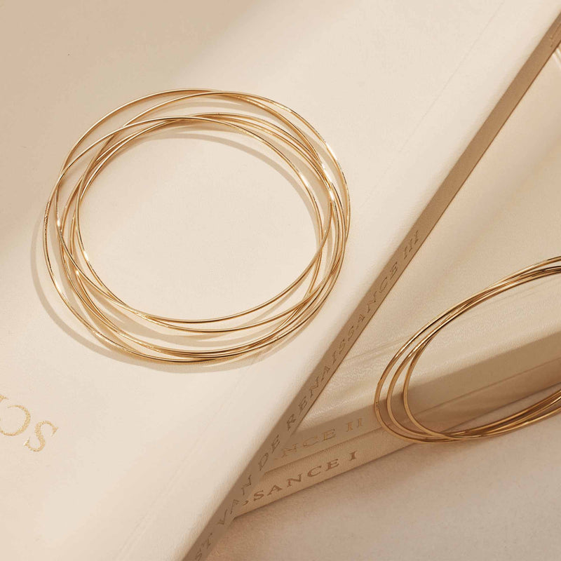 Isabel Bernard Cour d'Honneur Adora 14 Carat Golden Bangle Set IB320111-zoom-
