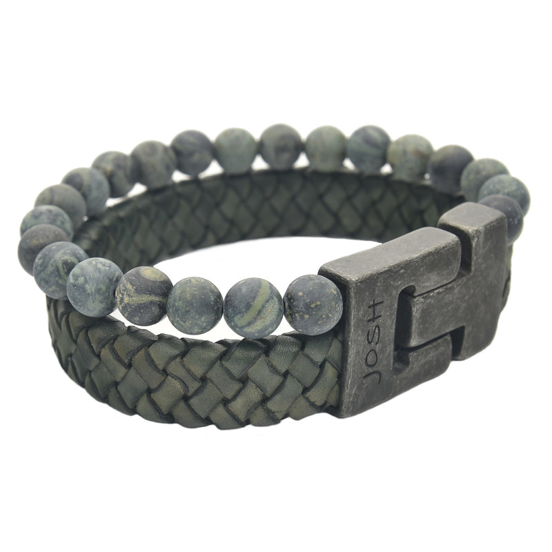 Josh Vintage Green Bracelet 24966-BRA-VB/GREEN/M-zoom-
