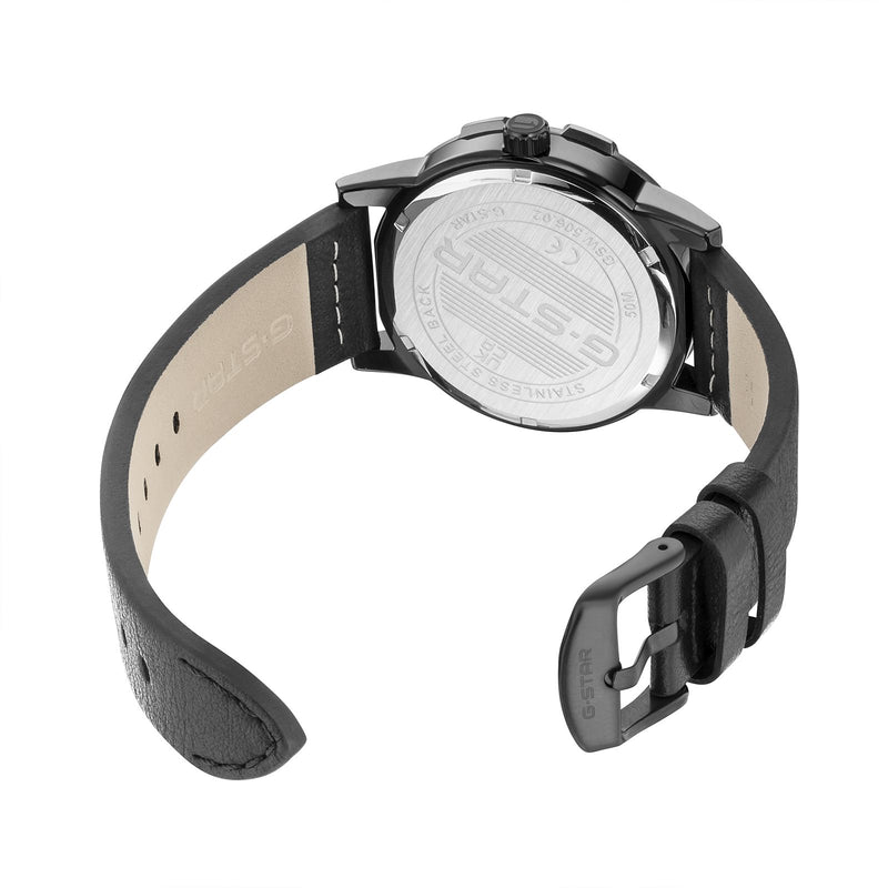 G-STAR Constructed Black Leather Men's Watch GSW.506.02-zoom-