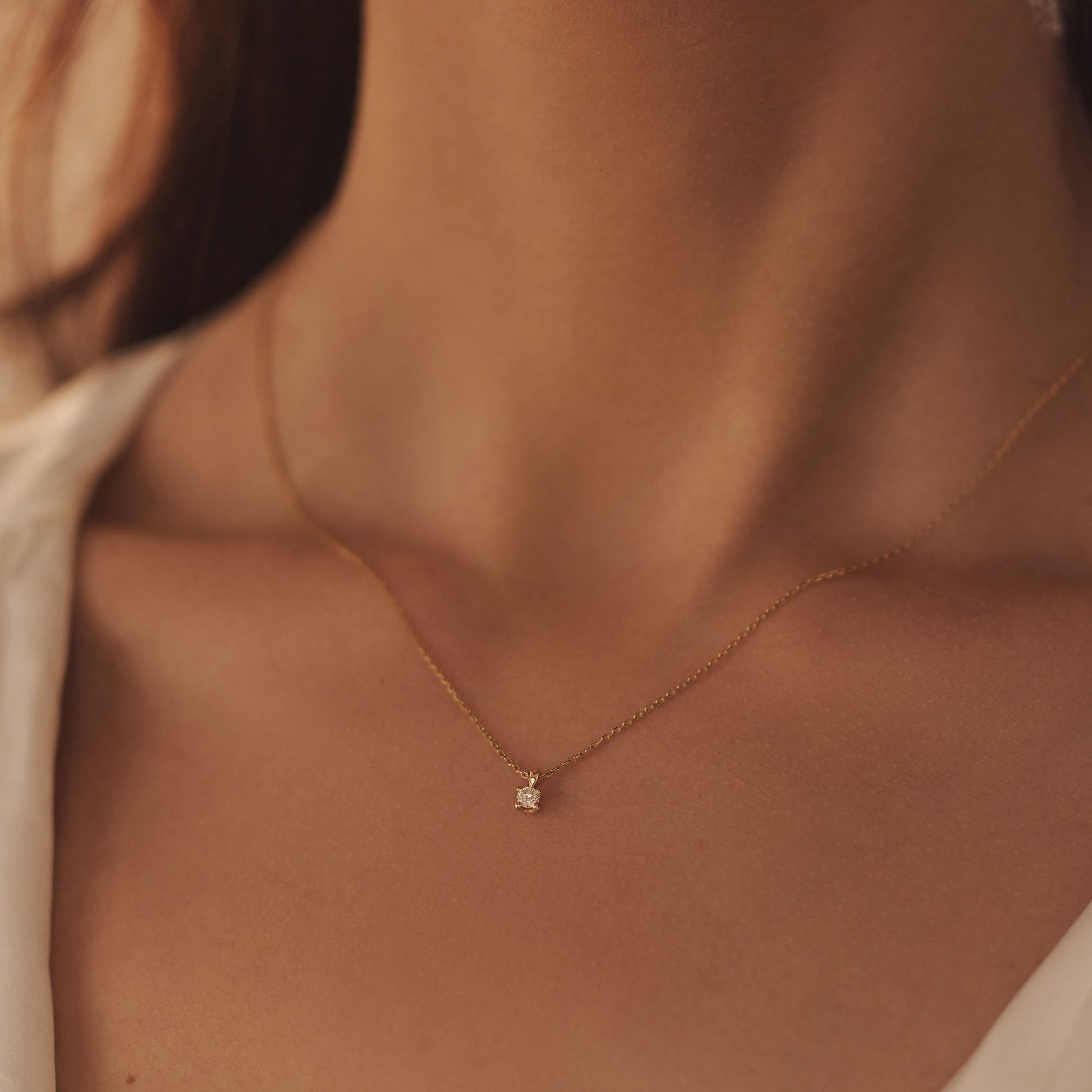 Isabel Bernard De la Paix Christine 14 Carat Golden Necklace | diamond 0.10 ct | IBD350003