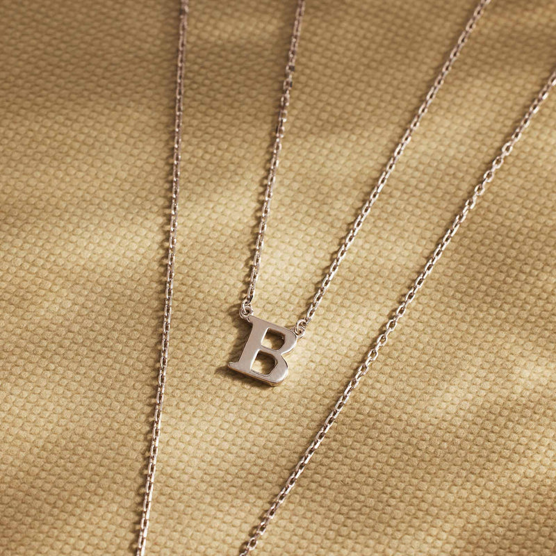 Isabel Bernard Saint Germain Chloé 14 Carat Whitegold Initial Necklace IB340061-A-zoom-