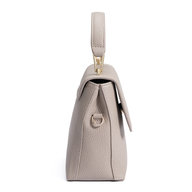 Isabel Bernard Femme Forte Heline Taupe Leather Handbag made of Calfskin IB21039-zoom-