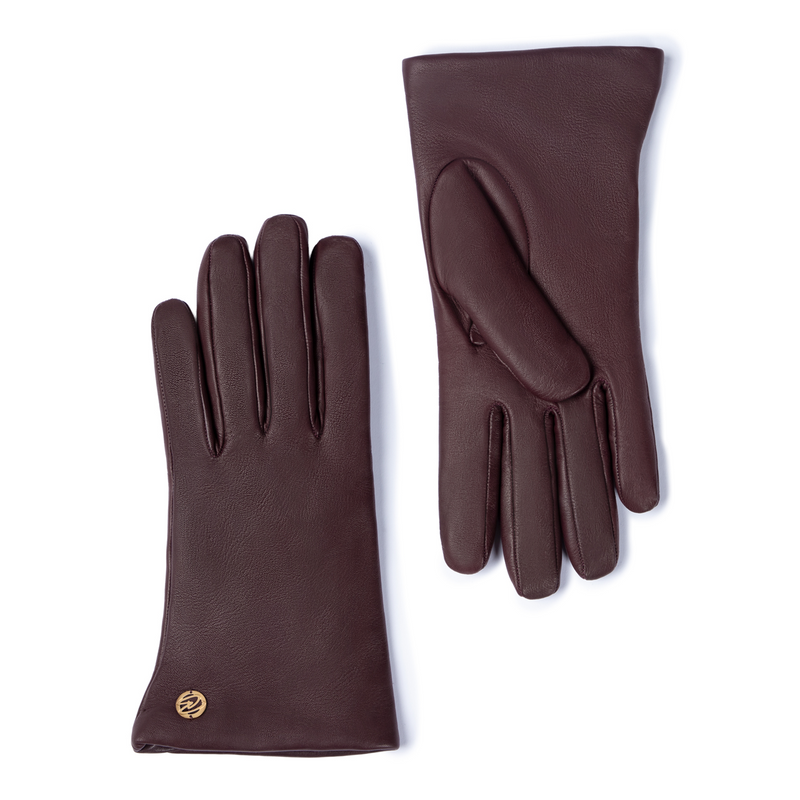 Isabel Bernard Honoré Eleanor Bordeaux Red goatskin leather gloves IB67000-352-7.5-zoom-