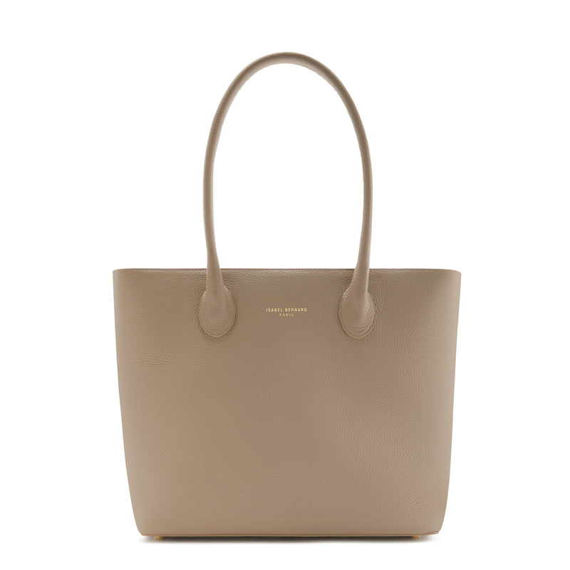 Isabel Bernard Honoré Lysanne Taupe Calfskin Shopper IB25023-zoom-