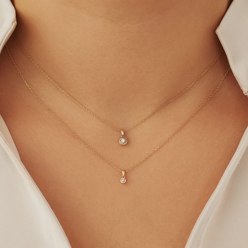 Isabel Bernard De La Paix Inaya 14 Carat Golden Necklace | diamond 0.01 ct | IBD350021-zoom-