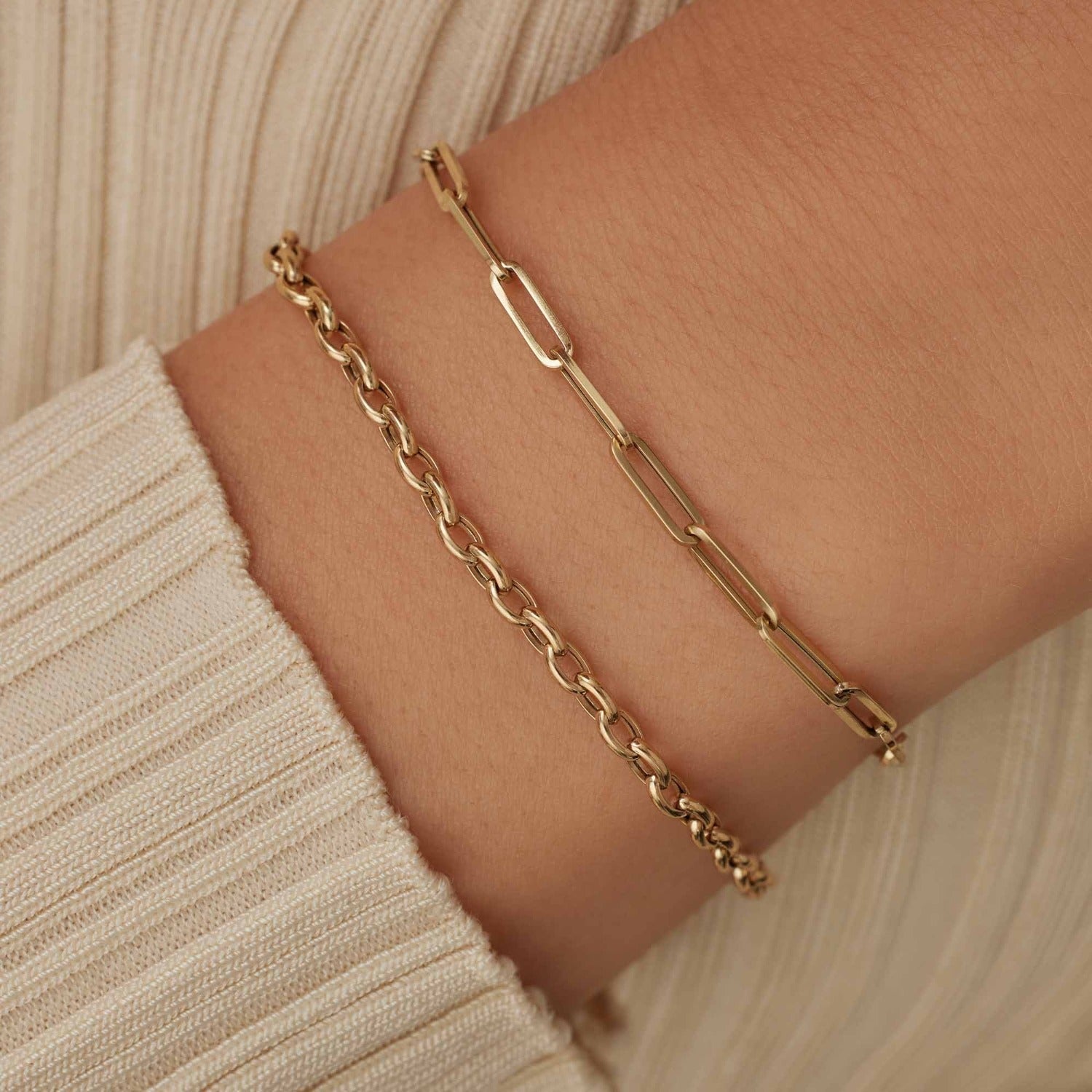 Isabel Bernard Cadeau d'Isabel 14 karat gold link necklace and link bracelet gift set IB90184