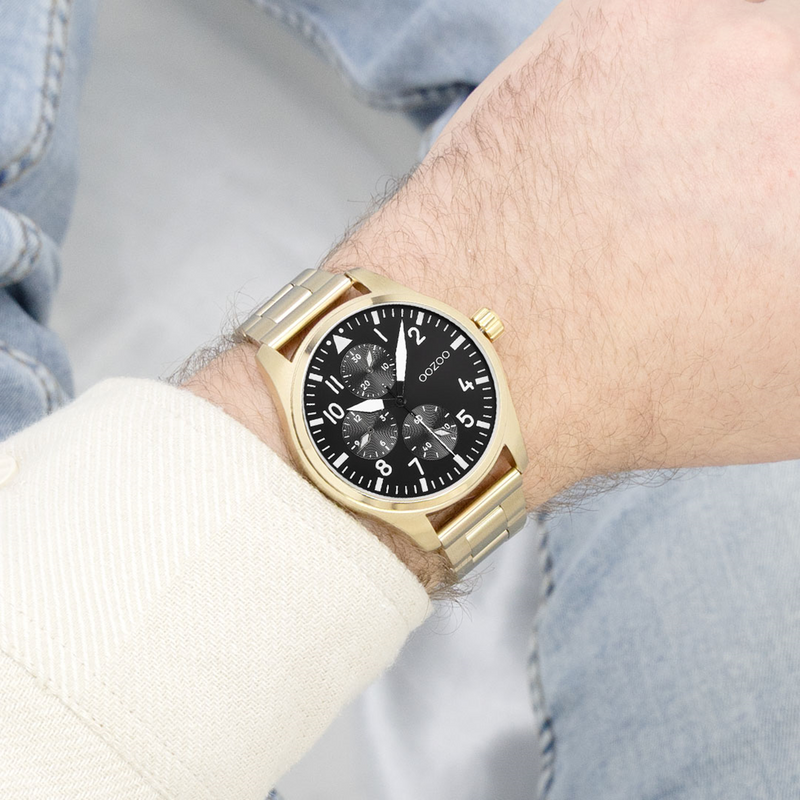 OOZOO Timepieces Gold and Black Men's Watch C11507-zoom-