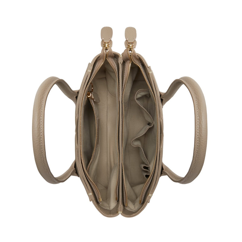 Isabel Bernard Honoré Cloe Midi Taupe Kalfsleren Handtas IB25082-078-zoom-