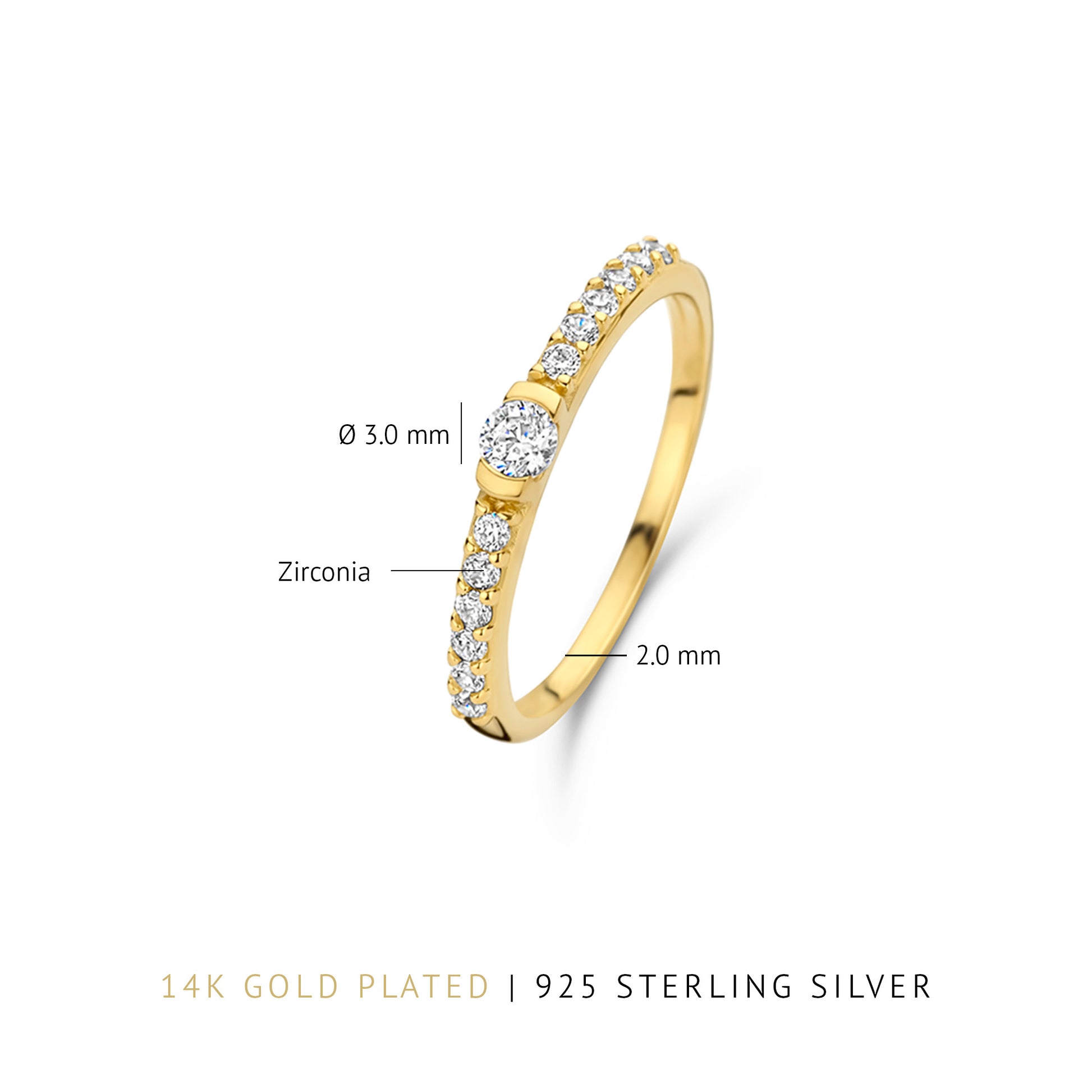 Parte Di Me Santa Maria della Base 925 sterling Silver gold plated Ring PDM33026-60