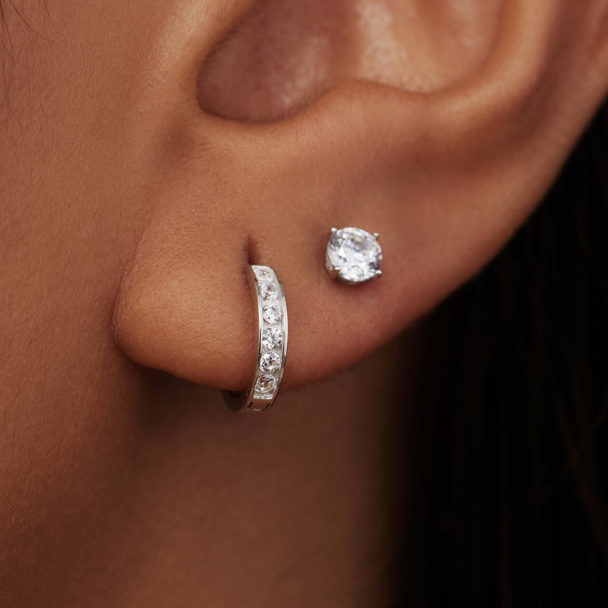 Isabel Bernard Cadeau d'Isabel 14 Carat Whitegold Earparty giftset IB90056