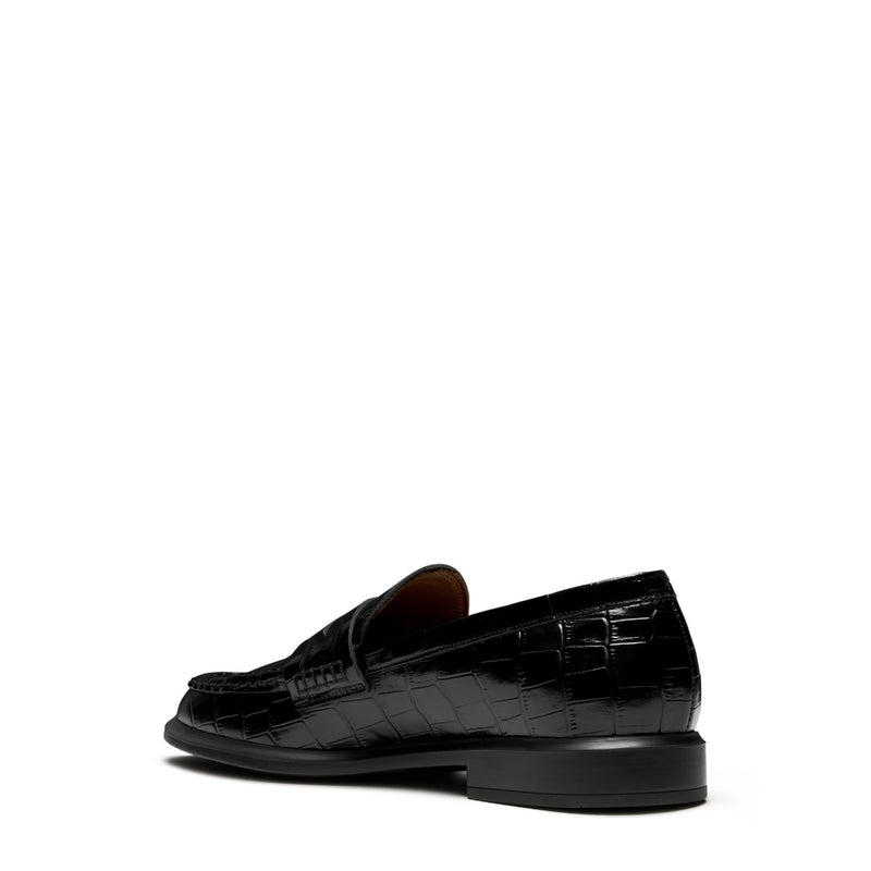 Isabel Bernard Vendôme Blandine croco black calfskin leather loafers IB51015-201-38-zoom-