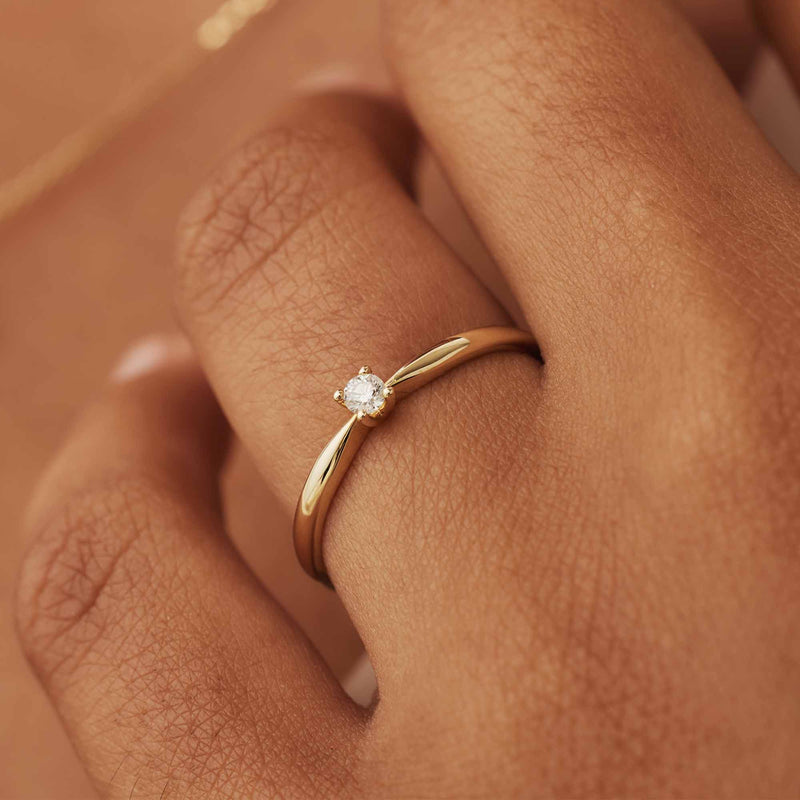 Isabel Bernard De la Paix Céline 14 Carat Gold Ring | diamond 0.05 ct | IBD330001-48-zoom-