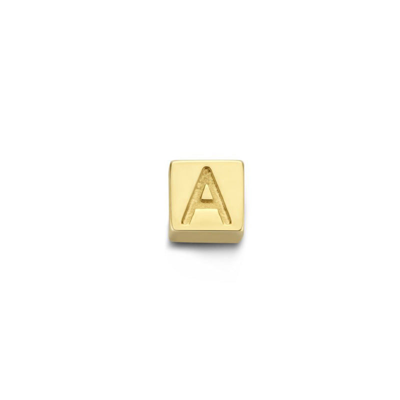 Isabel Bernard Le Carré Felie 14 Carat Golden Initial Charm cube IB340043-zoom-