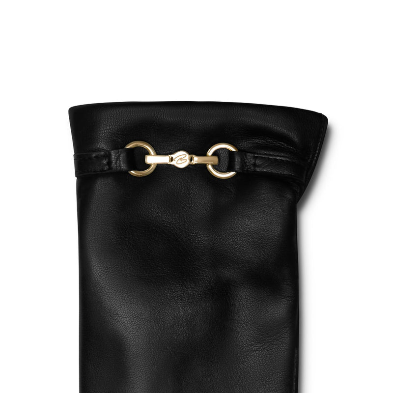Isabel Bernard Honoré Marcelia black goatskin leather gloves  IB67001-301-6.5-zoom-