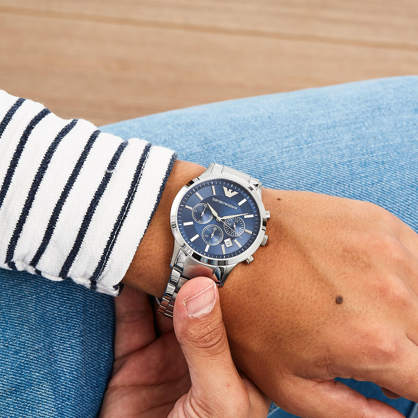 Emporio Armani Silver Watch AR2448