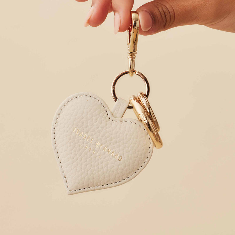 Isabel Bernard Honoré Faye Crème Calfskin Hart Key Pendant IB66001-070-zoom-