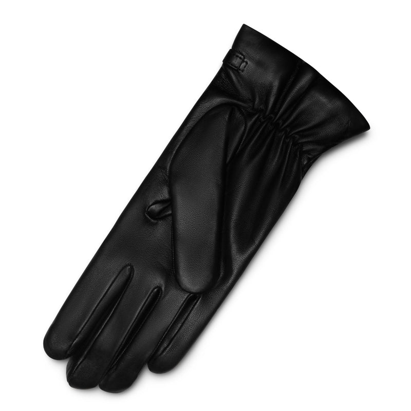 Isabel Bernard Honoré Marcelia black goatskin leather gloves  IB67001-301-6.5-zoom-