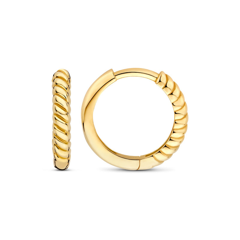 Beloro Jewels La Rinascente Fleur 9 karat gold hoop earrings BO360105-zoom-