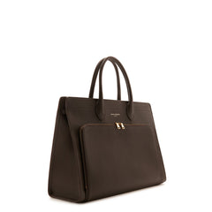 Isabel Bernard Honoré Nadine Brown Calfskin Leather Handbag with Laptop Compartment IB25087