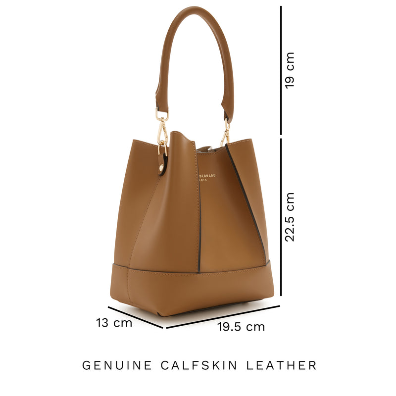 Isabel Bernard Femme Forte Minette Camel Calfskin Handbag IB21114-334-zoom-