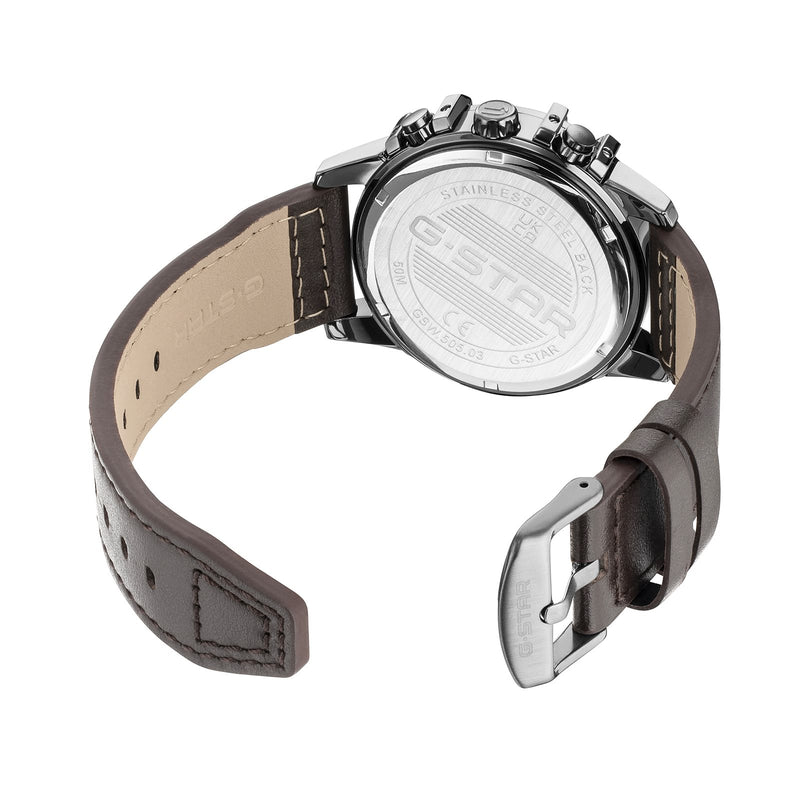 G-STAR Bend3D Green Men's Watch with Brown Leather Strap GSW.505.03-zoom-