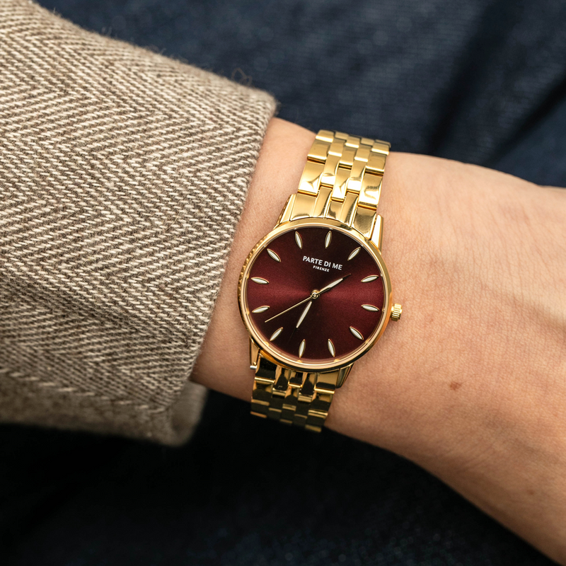 Parte Di Me Orologio round ladies watch gold coloured and dark brown PDM09047-zoom-