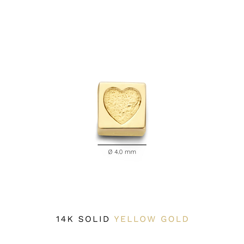 Isabel Bernard Le Carré Felie 14 Carat Golden cube Charm Heart IB350044-zoom-