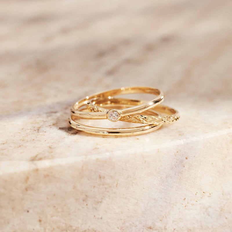 Isabel Bernard Le Marais Solene 14 Carat Golden stacking Ring IB330077-52 (size: 52)-zoom-
