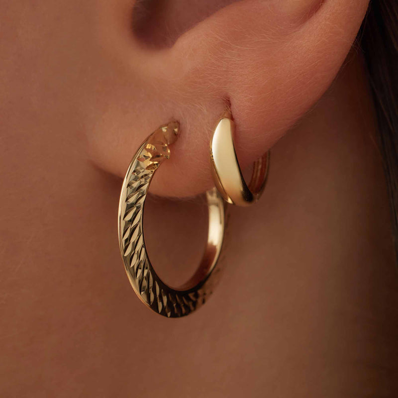 Isabel Bernard Rivoli Morgane 14 Carat Golden Hoop Earrings IB360247-zoom-