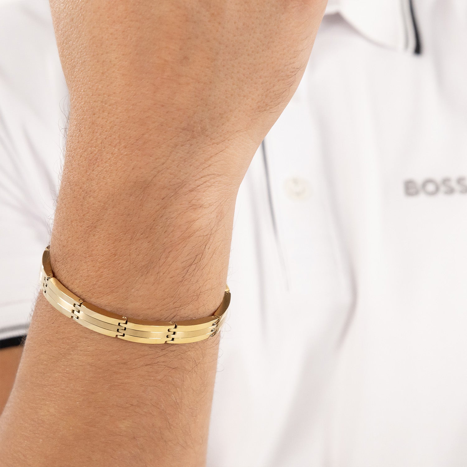 Hugo Boss Stainless Steel Gold-coloured Men's Chain bracelet HBJ1580805