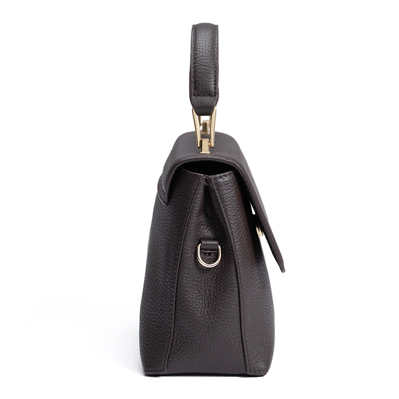 Isabel Bernard Femme Forte Heline Brown Calfskin Leather Handbag IB21130-zoom-