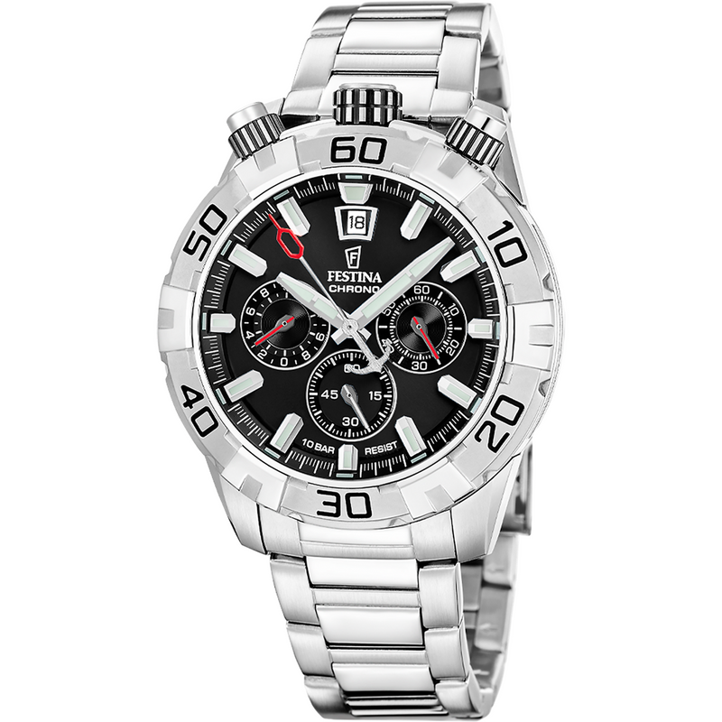 Festina Bullhead Black Chronograph Men's Watch F20743/6-zoom-