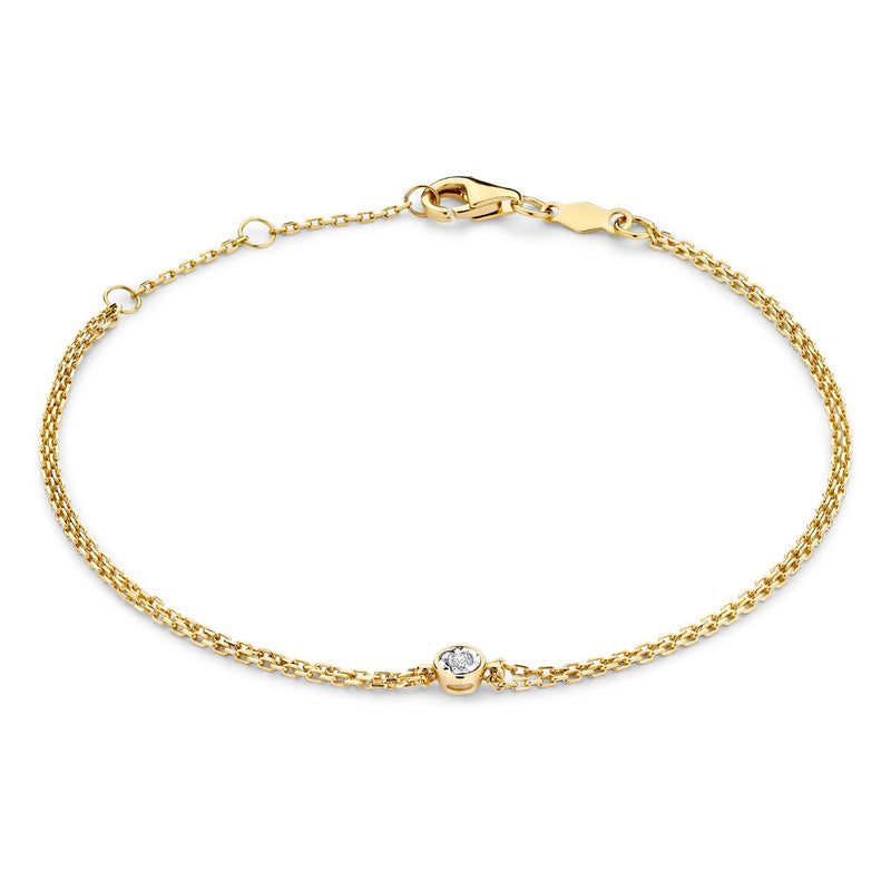 Isabel Bernard De La Paix Inaya 14 Carat Golden Bracelet | diamond 0.02 ct | IBD320011-zoom-