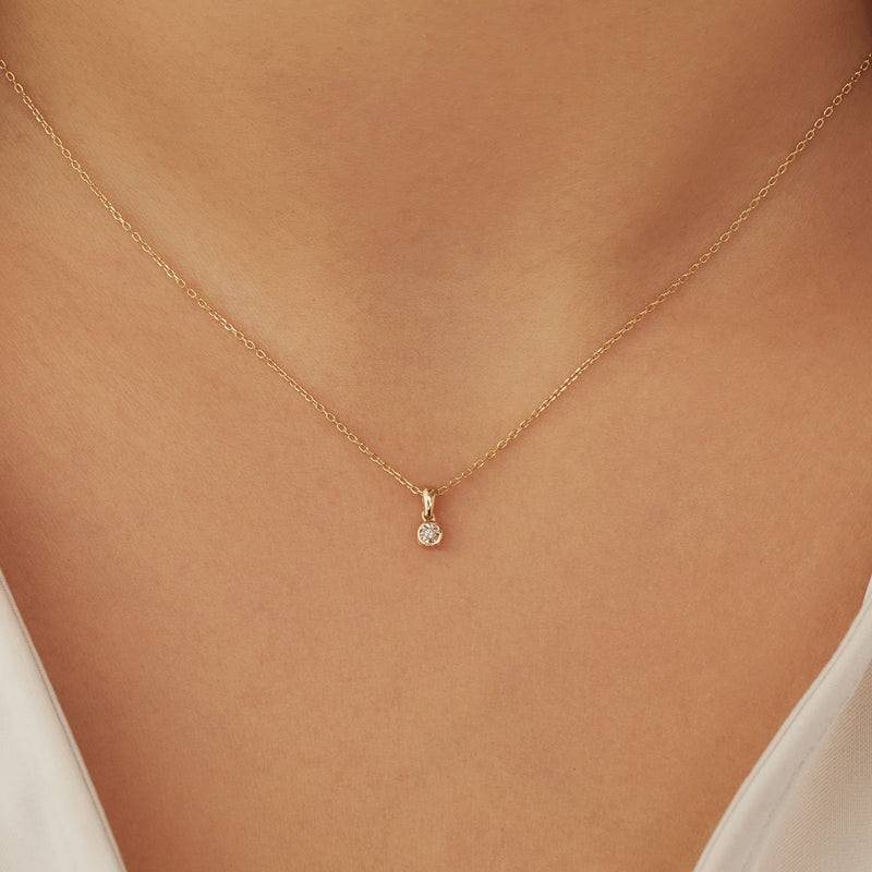 Isabel Bernard De La Paix Inaya 14 Carat Golden Necklace | diamond 0.01 ct | IBD350021-zoom-