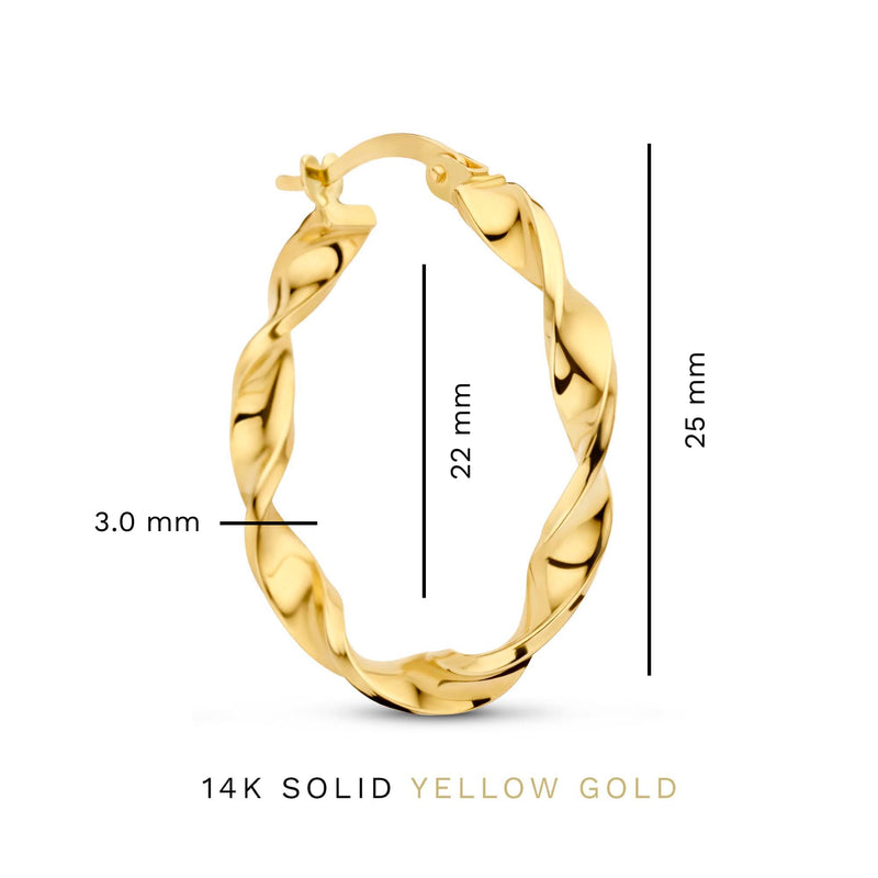Isabel Bernard Rivoli Odette 14 Carat Golden Hoop Earrings  IB360241-zoom-