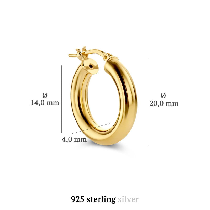 Parte di Me Bibbiena Poppi Casentino 925 sterling Silver gold plated Hoop Earrings PDM36056-zoom-
