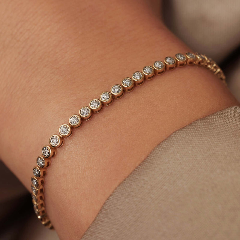 Isabel Bernard De la Paix Alfie 14 Carat Golden Tennis Bracelet | diamond 0.36 ct | IBD320007-zoom-