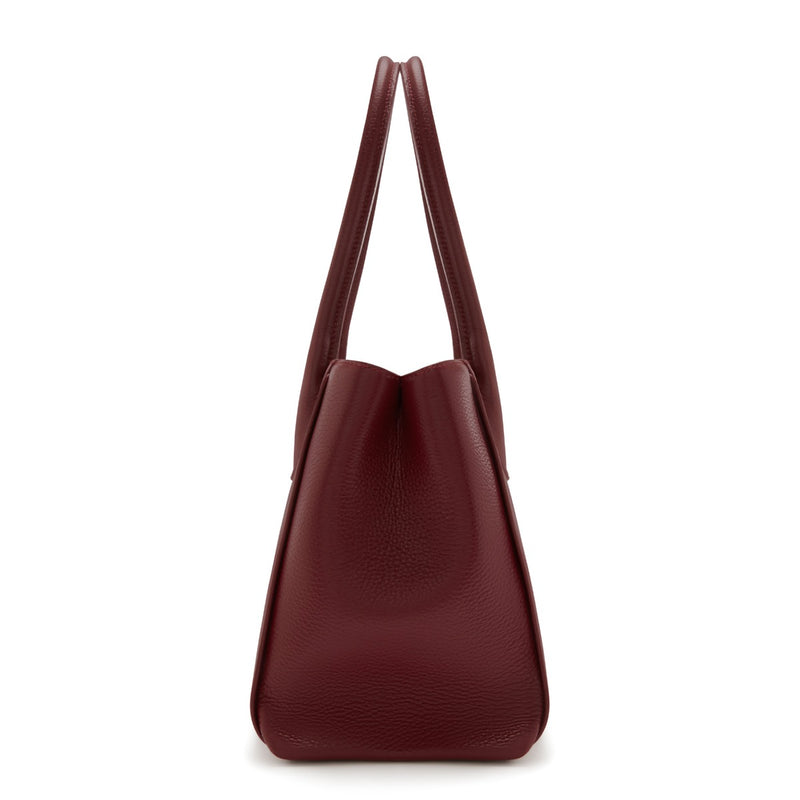 Isabel Bernard Honoré Cloe Midi Bordeaux Calfskin Leather Handbag IB25082-052-zoom-