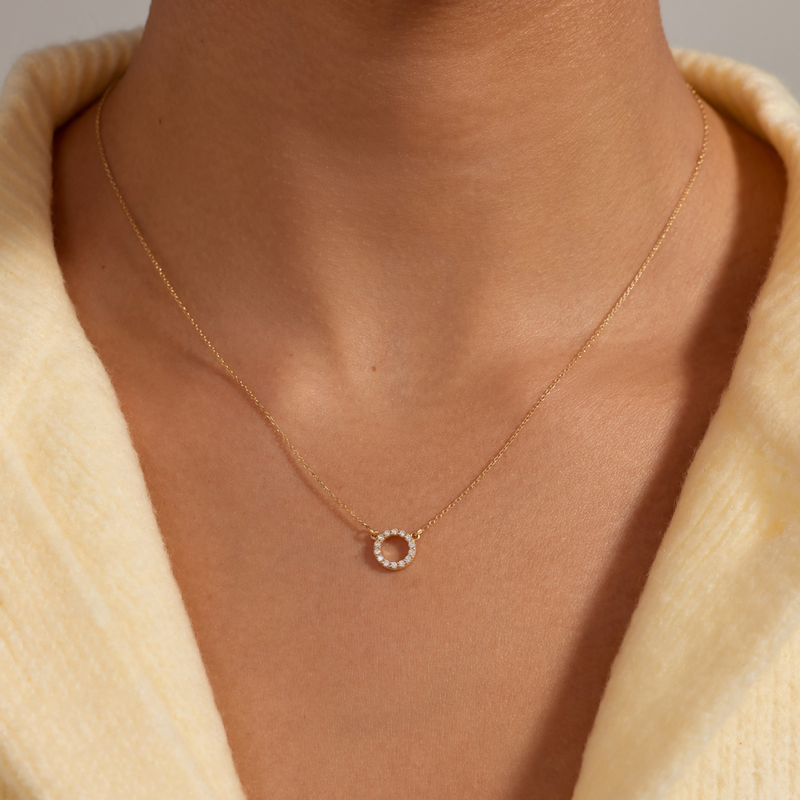 Beloro Jewels Monte Napoleone Irene 9 karat gold necklace with zirconia stones BO340048-zoom-
