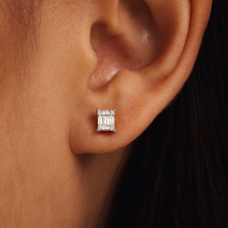 Isabel Bernard De la Paix Maxime 14 karat whitegold stud ear studs with diamond 0.22 carat IBD360031-zoom-