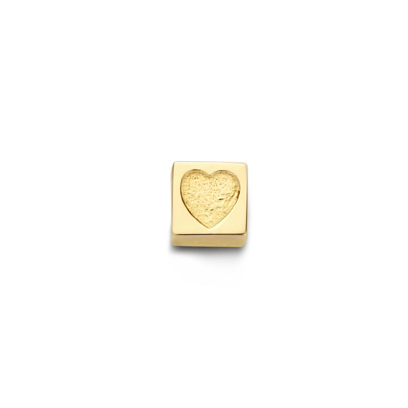 Isabel Bernard Le Carré Felie 14 Carat Golden cube Charm Heart IB350044-zoom-