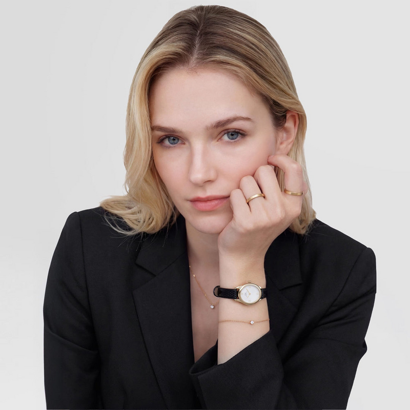 Daniel Wellington Ophelia Mini Black Lizard Gold-coloured Women's Watch DW00100890-zoom-