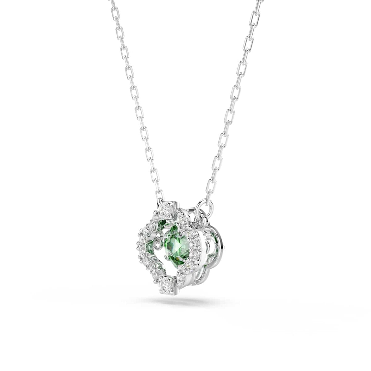 Swarovski Una Sparkling Dc Silver-Tone Necklace with Green Crystal 5757785