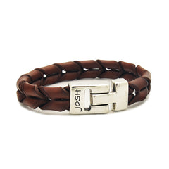 Josh Leather Bracelet 09284-BRA-S/COGNAC/M