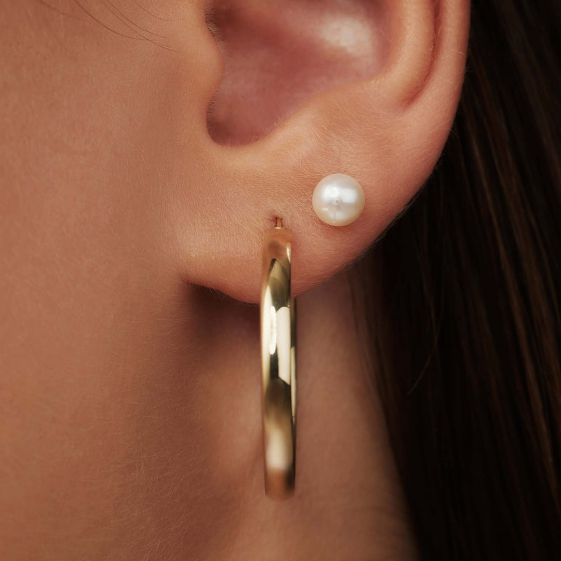 Isabel Bernard Belleville Luna 14 Carat Golden Ear Studs IB360132-zoom-