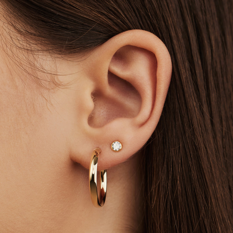 Isabel Bernard Rivoli Estrella 14 Carat Golden Hoop Earrings IB360126-zoom-