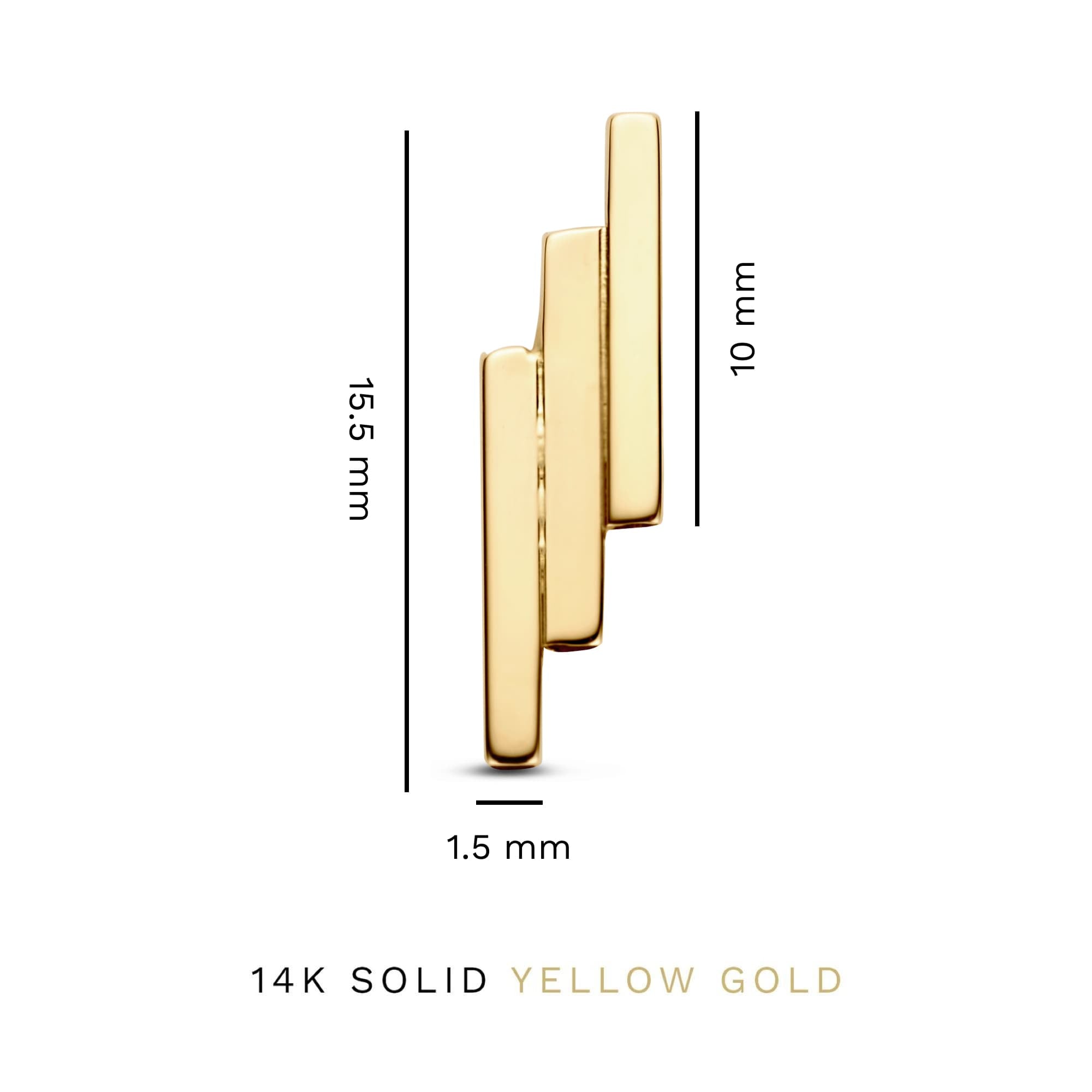 Isabel Bernard Le Marais Rosalie 14 Carat Golden Ear Studs IB360217